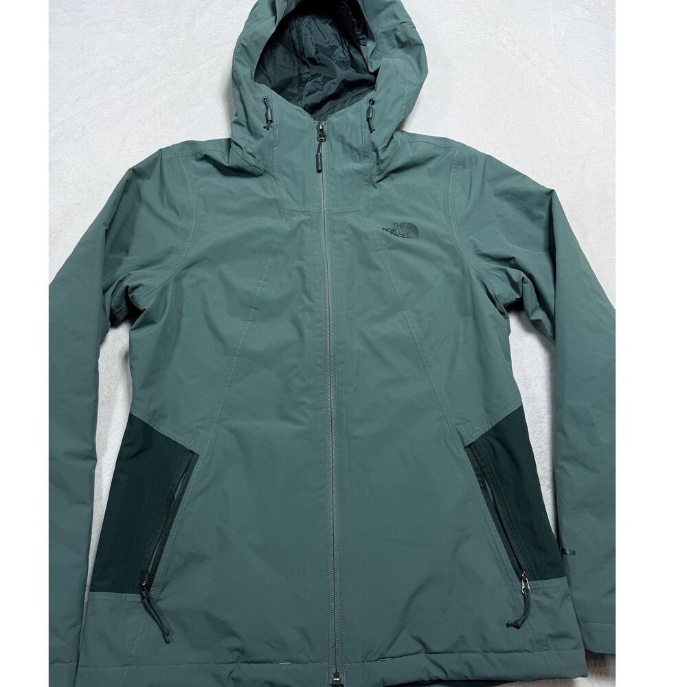 The North Face Hooded Rain Jacket DryVent Green Gorpcore Granola Shell Sz Sm